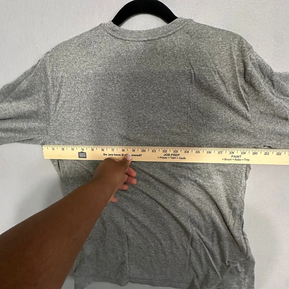 Nike Dri-FIT Mens Long Sleeve Training Shirt Heather Grey Large Gym Running Top